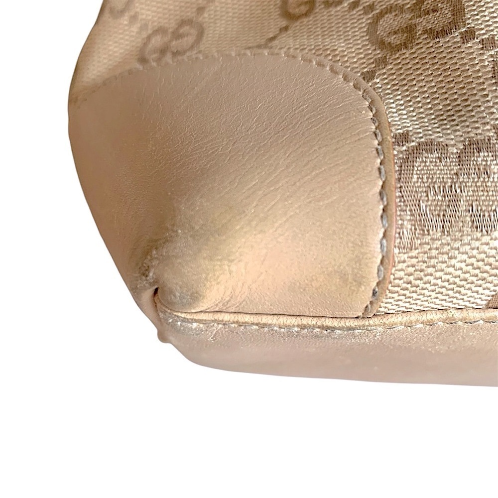 Gucci monogram canvas and leather tote bag tan cream beige nude - Picture 6 of 12